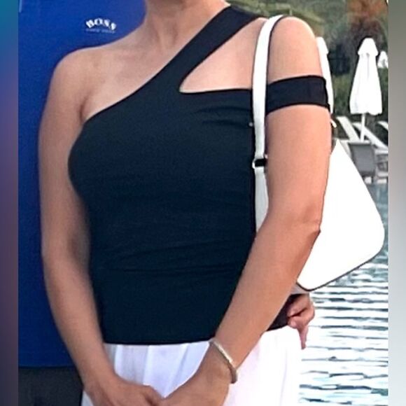 BCBGMAXAZRIA top one shoulder stretch size S - Picture 3 of 4